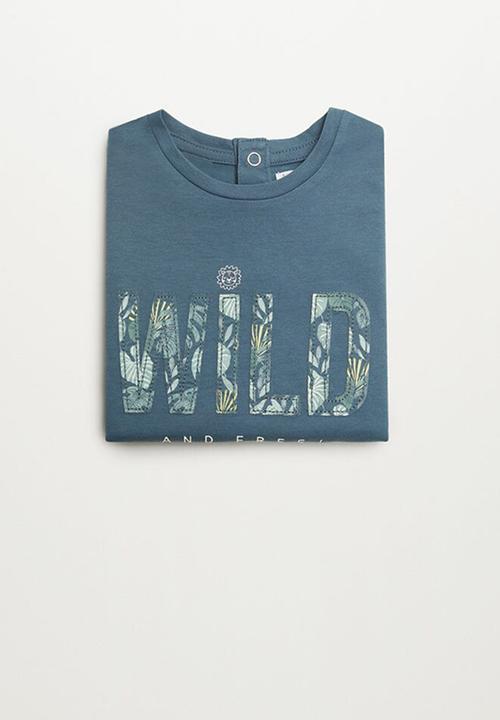 MANGO - T-shirt free - blue