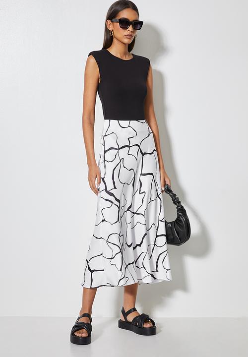 Superbalist - Long midi slip skirt - squiggle print