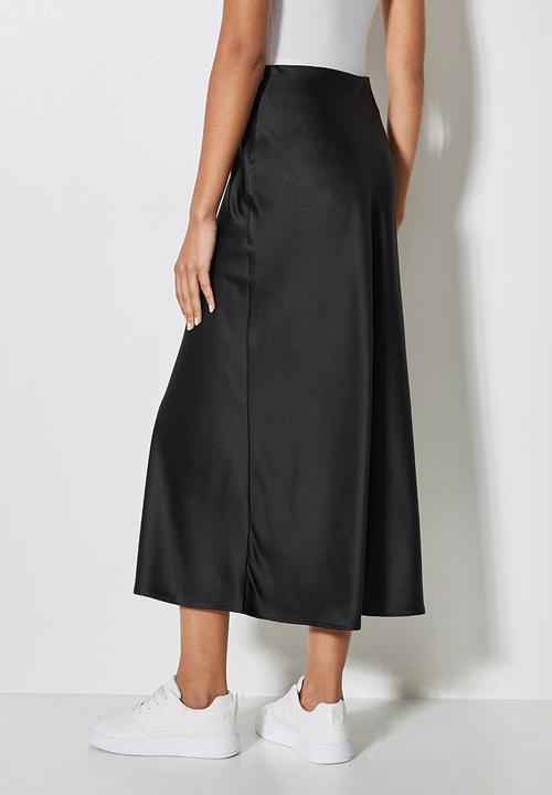Superbalist - Long midi slip skirt - black