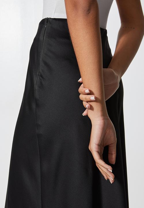 Superbalist - Long midi slip skirt - black