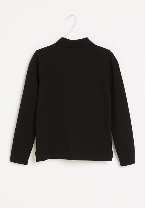 POLO - Boys robert long sleeve golfer - black