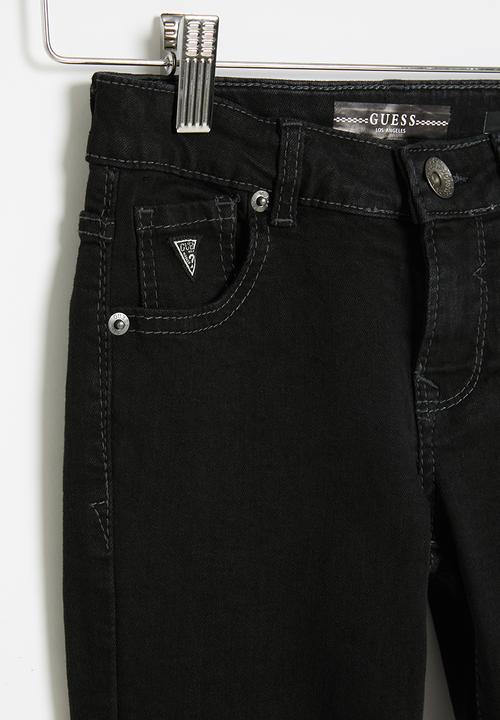 GUESS - Teens black wash skinny jean - black 