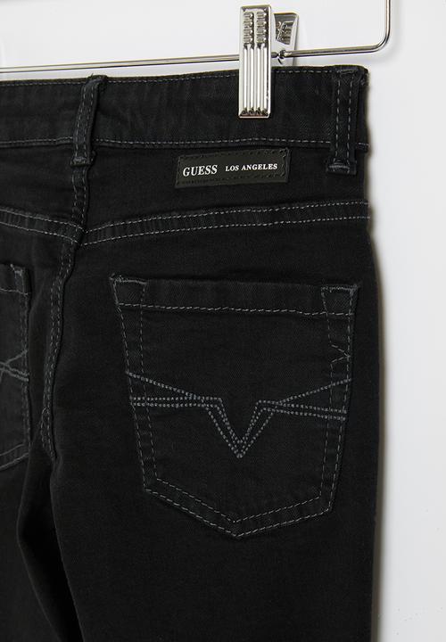 GUESS - Teens black wash skinny jean - black 