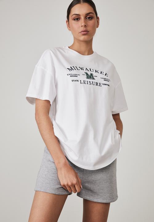 Factorie - Super relaxed graphic tee - white