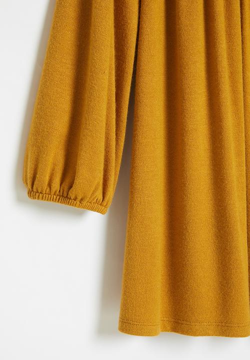 Superbalist Kids - Knitted dress with button detail - mustard