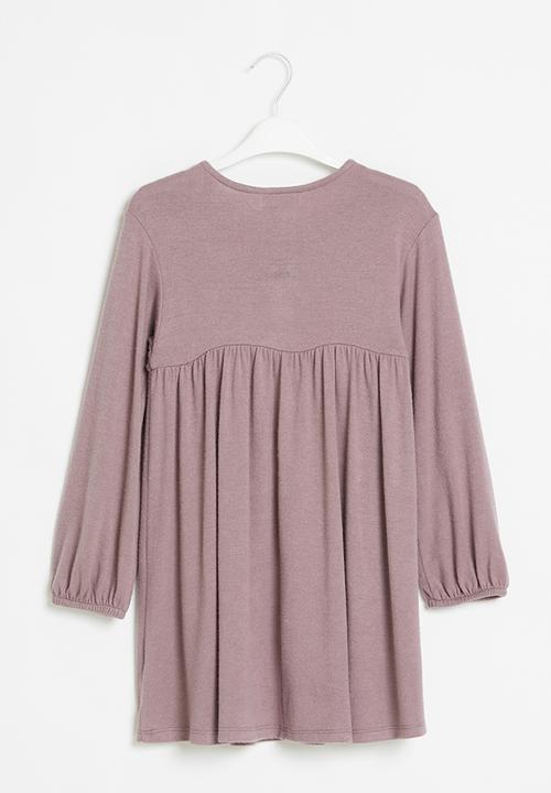 Superbalist Kids - Knitted dress with button detail - mauve