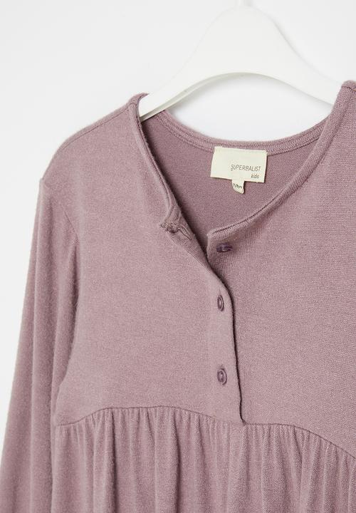 Superbalist Kids - Knitted dress with button detail - mauve