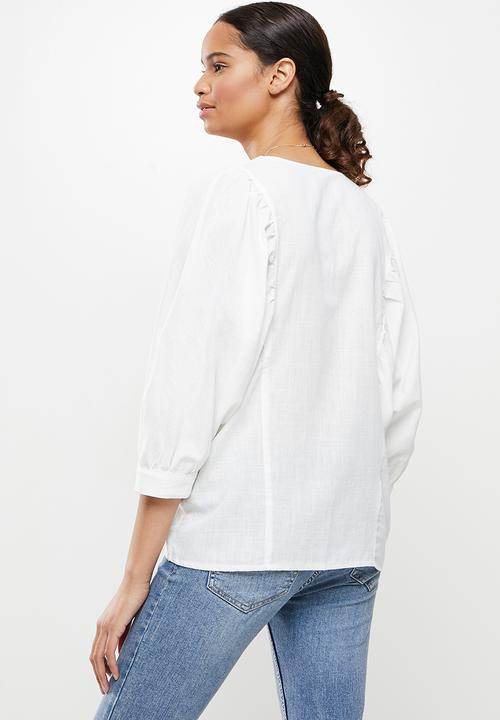 Trendyol - Balloon sleeves shirt - white