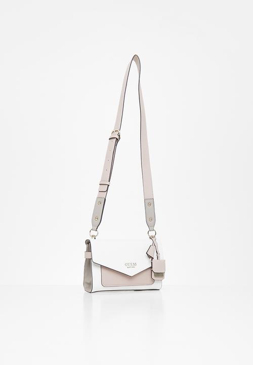 GUESS - Georgiana crossbody flap - stone & white 