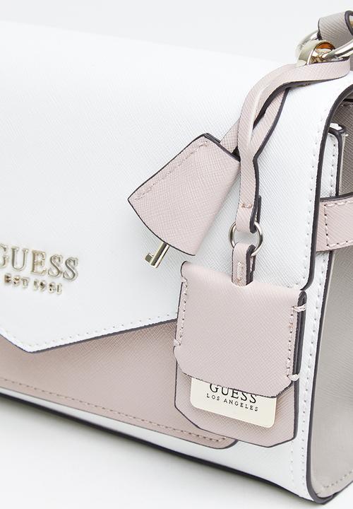 GUESS - Georgiana crossbody flap - stone & white 