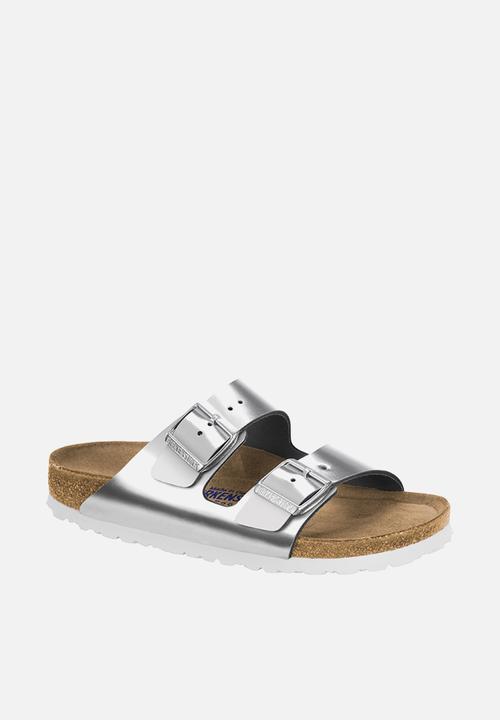 Birkenstock - Arizona sfb leather narrow - metallic silver