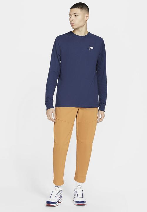 Nike - Nike nsw club tee long sleeve - midnight navy & white
