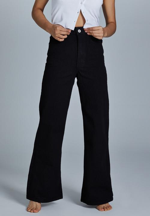 Cotton On - Petite wide leg jean - black