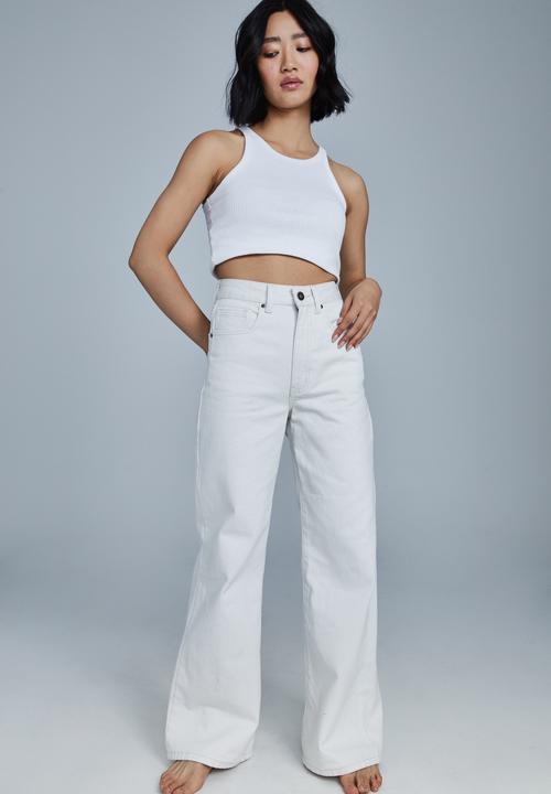 Cotton On - Petite wide leg jean - white