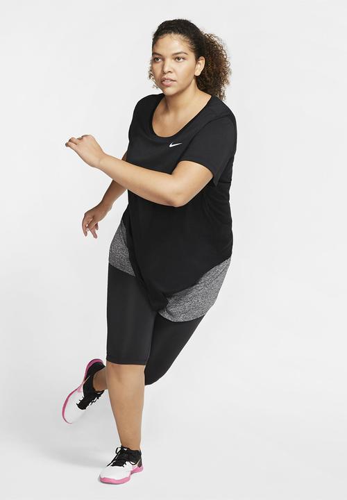 Nike - Plus nike dry leg tee crew - black & white