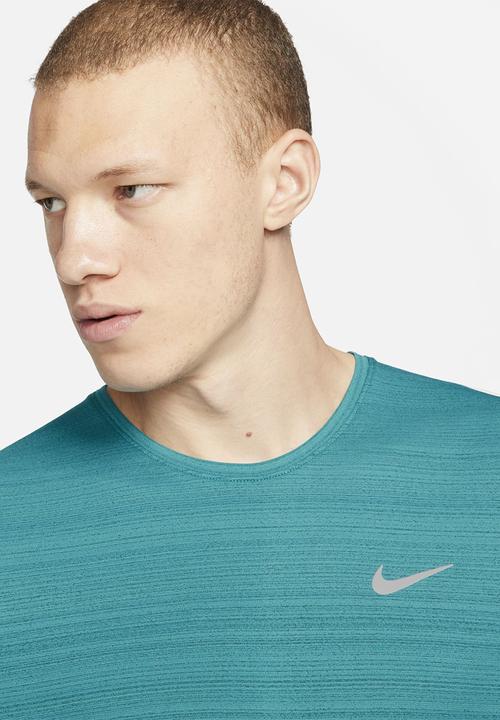 Nike - M nk df miler top short sleeve - blue 