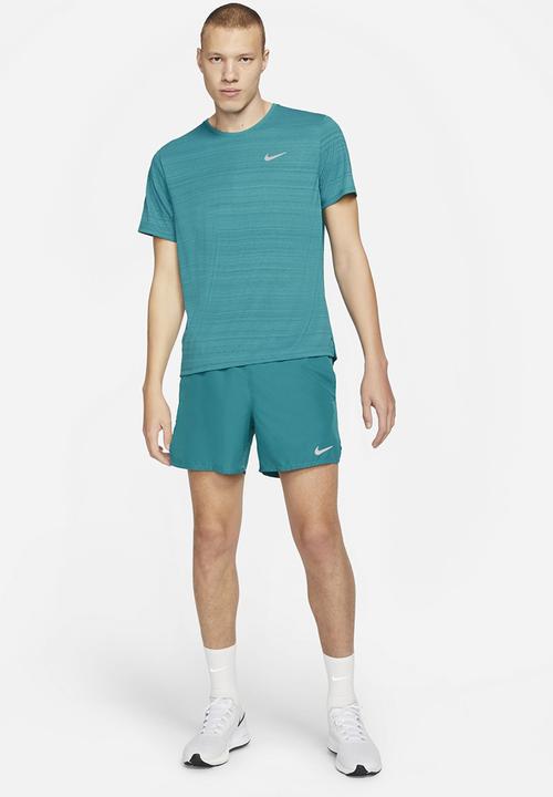 Nike - M nk df miler top short sleeve - blue 