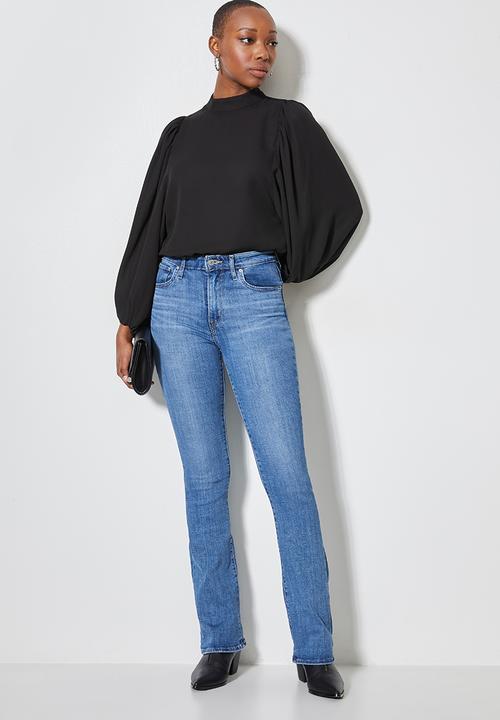 VELVET - Turtle neck blouse with draped sleeve - black 