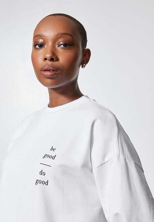 Superbalist - Slogan crew sweat - white