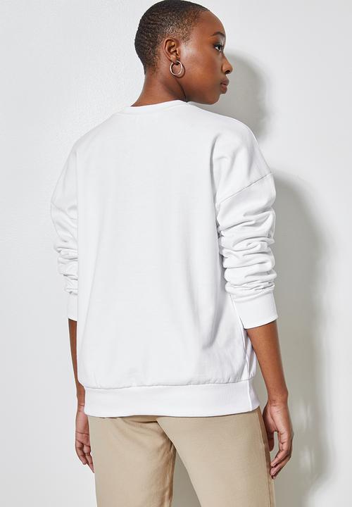 Superbalist - Graphic crew sweat - white