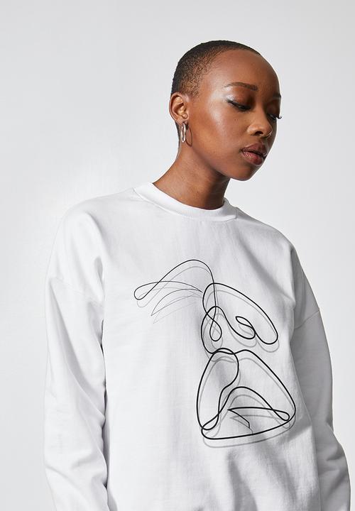 Superbalist - Graphic crew sweat - white