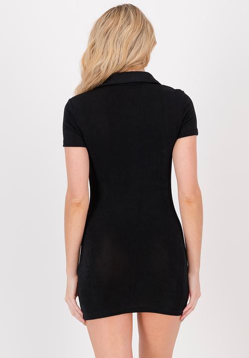 The Lot - Button down T-shirt dress - black