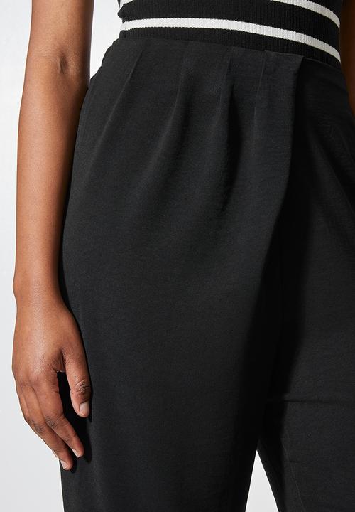 VELVET - Wrap over front tapered pant - black 