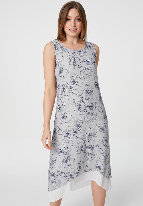 Stella Morgan - Floral sleeveless swing dress - grey