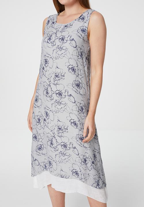 Stella Morgan - Floral sleeveless swing dress - grey
