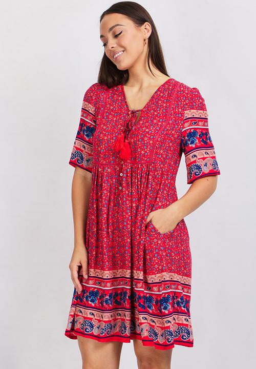 Stella Morgan - Floral print swing dress - multi red
