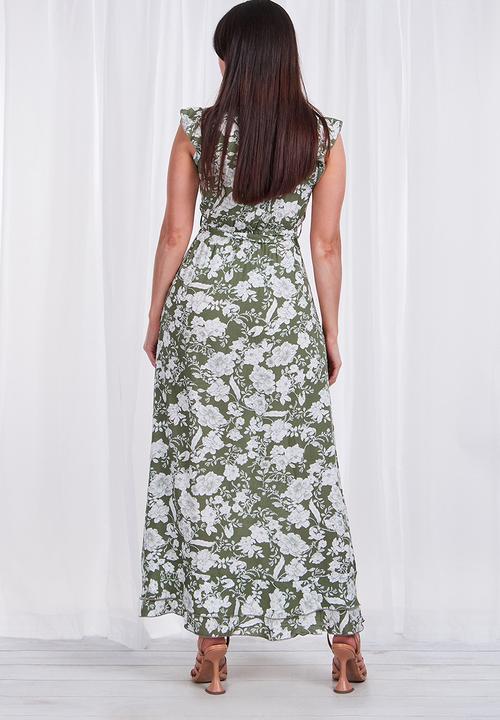 Stella Morgan - Floral sleeveless midi dress - sage