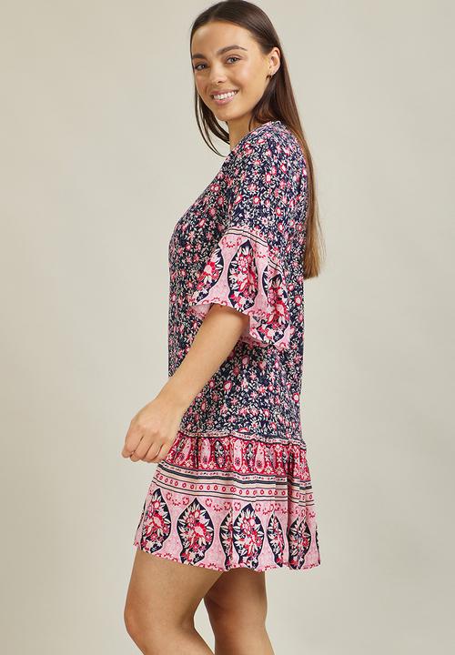 Stella Morgan - Floral print swing dress - multi navy