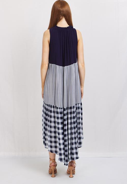 Stella Morgan - Flared asymmetric smock dress - navy