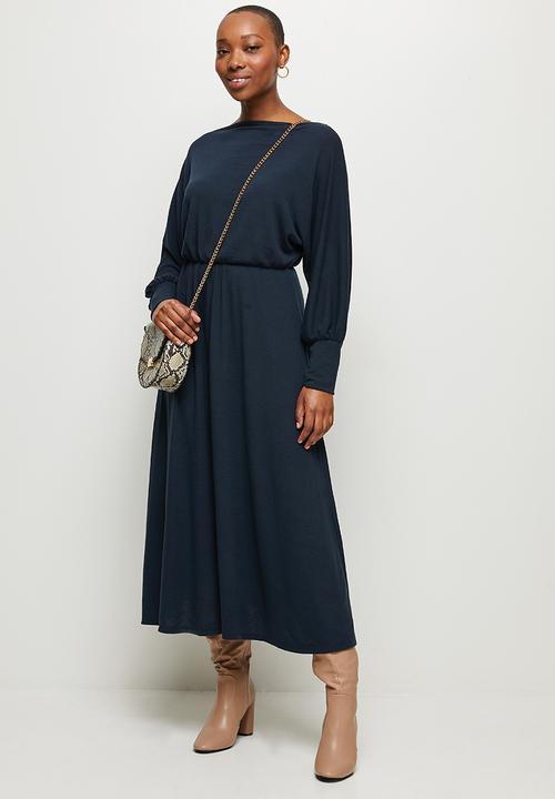 MILLA - Soft touch circle hem dress - navy 