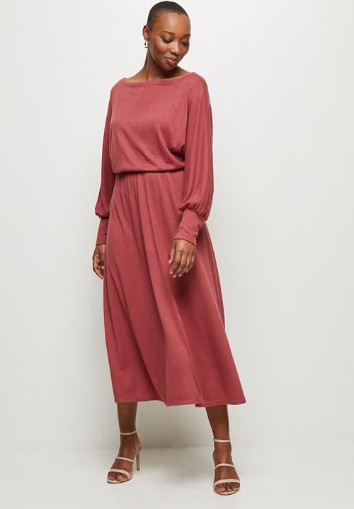 MILLA - Soft touch circle hem knit dress - rose 