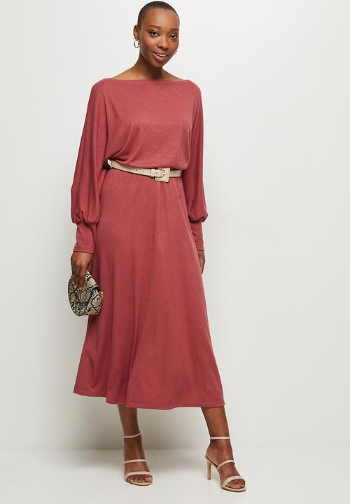 MILLA - Soft touch circle hem knit dress - rose 