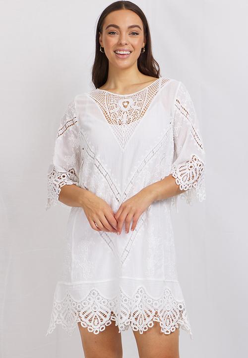 Stella Morgan - Lace tunic top - white