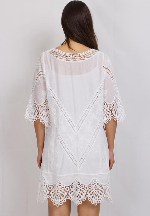 Stella Morgan - Lace tunic top - white
