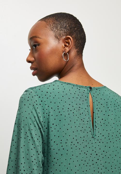 MILLA - Mini smock dress - green & black 