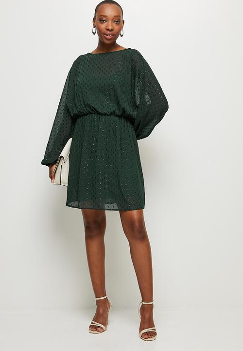 MILLA - Chiffon dolman sleeve mini dress - green 