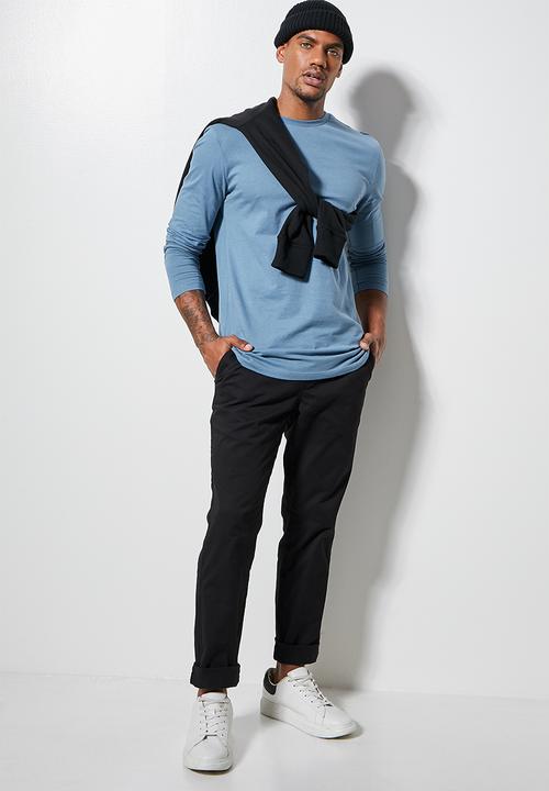 Superbalist - Nate long sleeve crew neck tee - blue 