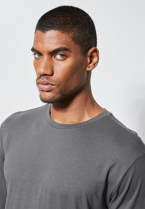 Superbalist - Nate long sleeve crew neck tee - grey 
