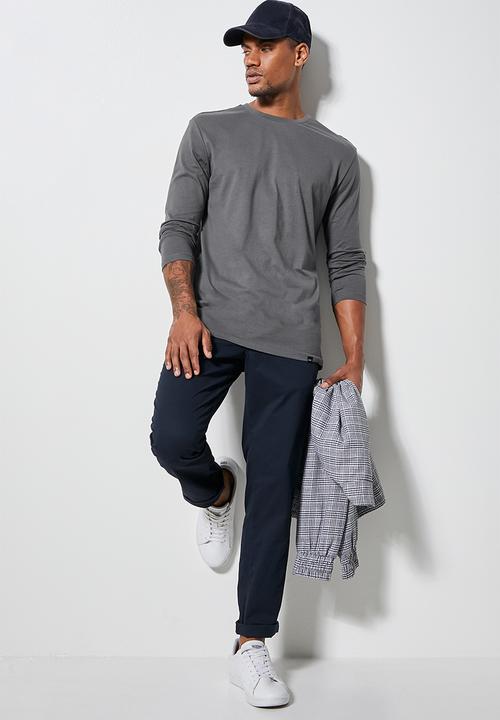 Superbalist - Nate long sleeve crew neck tee - grey 