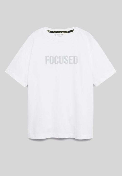 MANGO - T-shirt focused - white