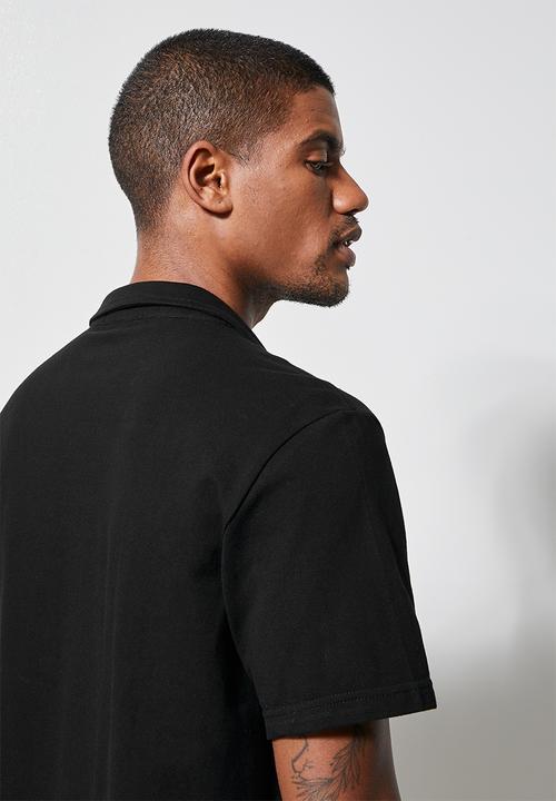 Superbalist - Pique knit resort shirt - black 