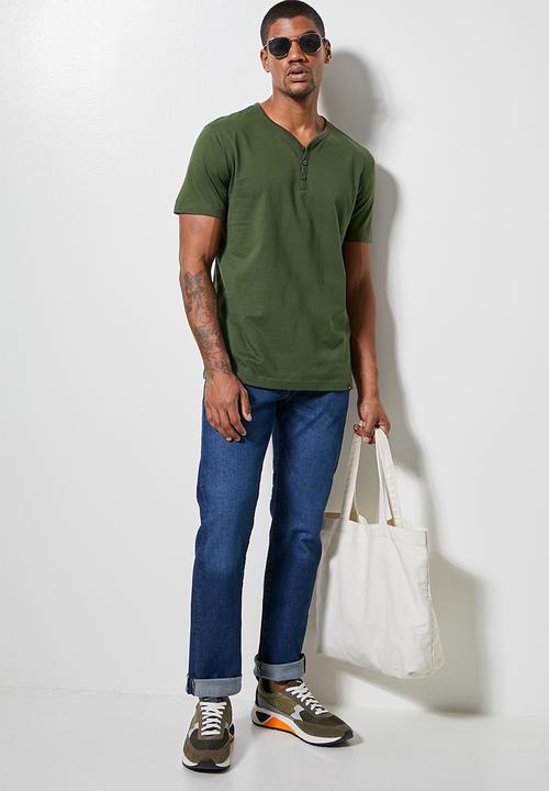 Superbalist - Florida henley tee - khaki green