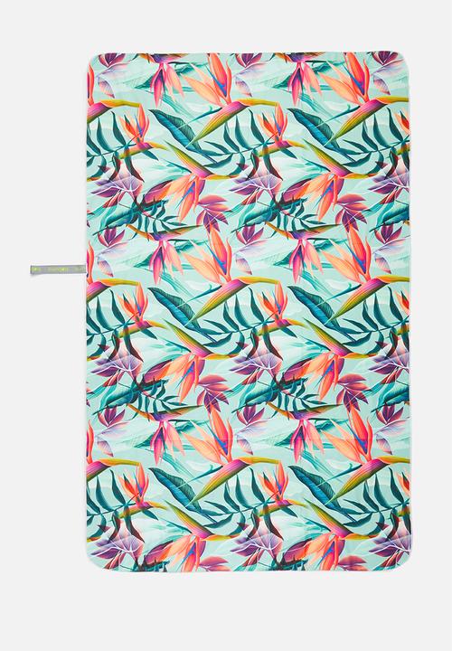 Bobums - Microfibre XL printed towel - coloured strelitzia