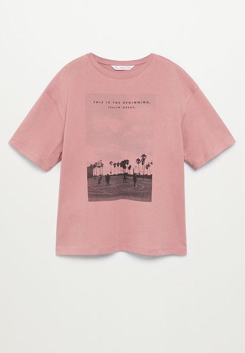 MANGO - T-shirt pablo - pink