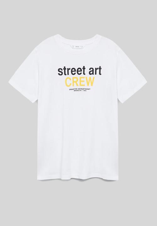 MANGO - T-shirt paint - white