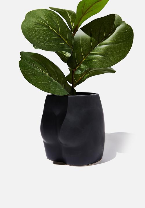 Typo - Midi shaped planter-matte black butt!